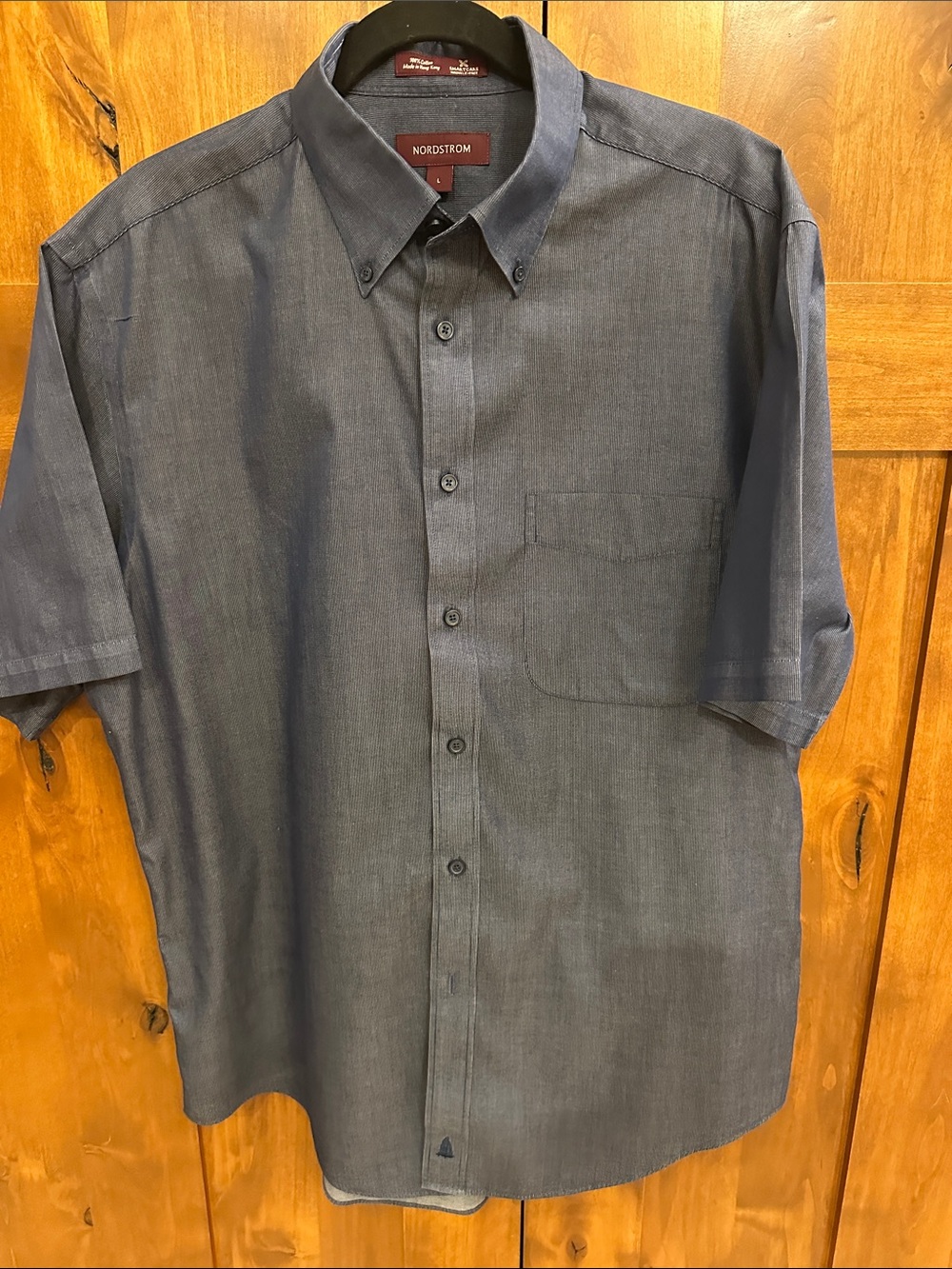 Nordstrom Short-Sleeve Button-Down Shirt in Denim Blue